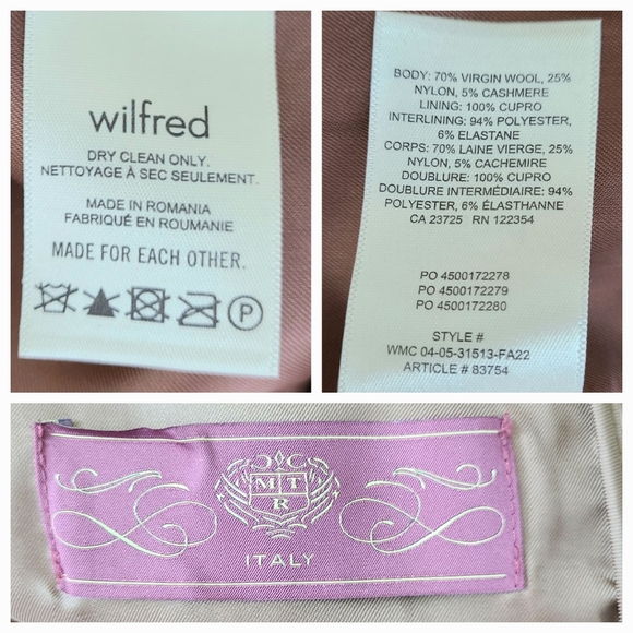 Aritzia Wilfred The Cocoon Cashmere Italian Virgin Wool Tan Coat - Picture 11 of 14